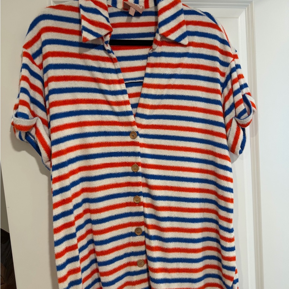 Show Me Your MuMu Red, Blue, White Striped Blouse